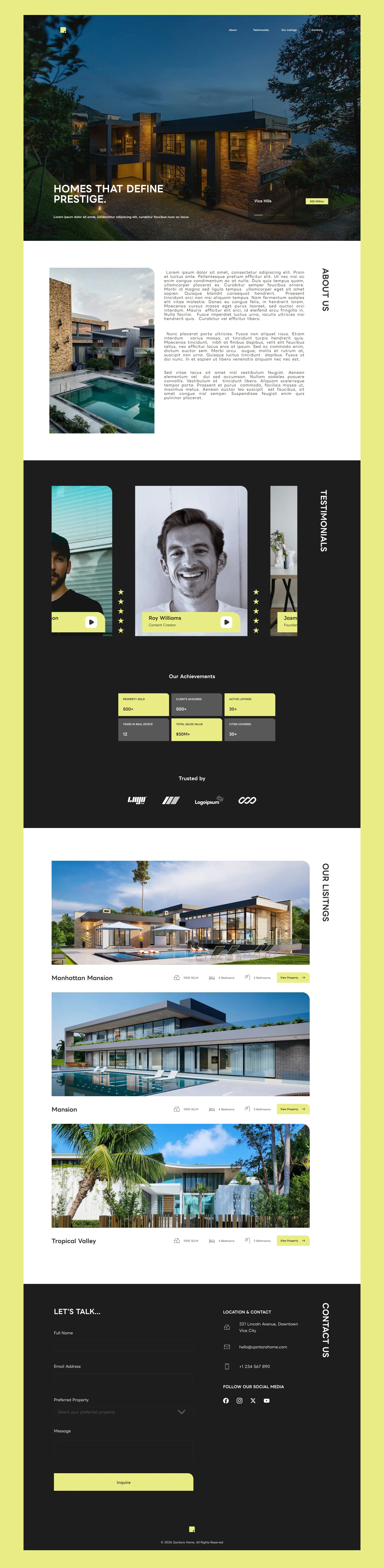 Final Design of Qantara Home Landing Page